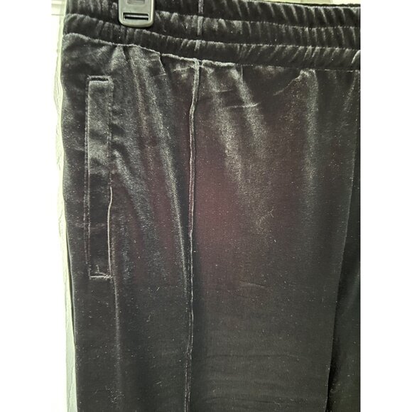 Tractr Womens Black Velvet Jogger Pants Size 14/32 Elastic Waist Pockets Lounge - Picture 3 of 9